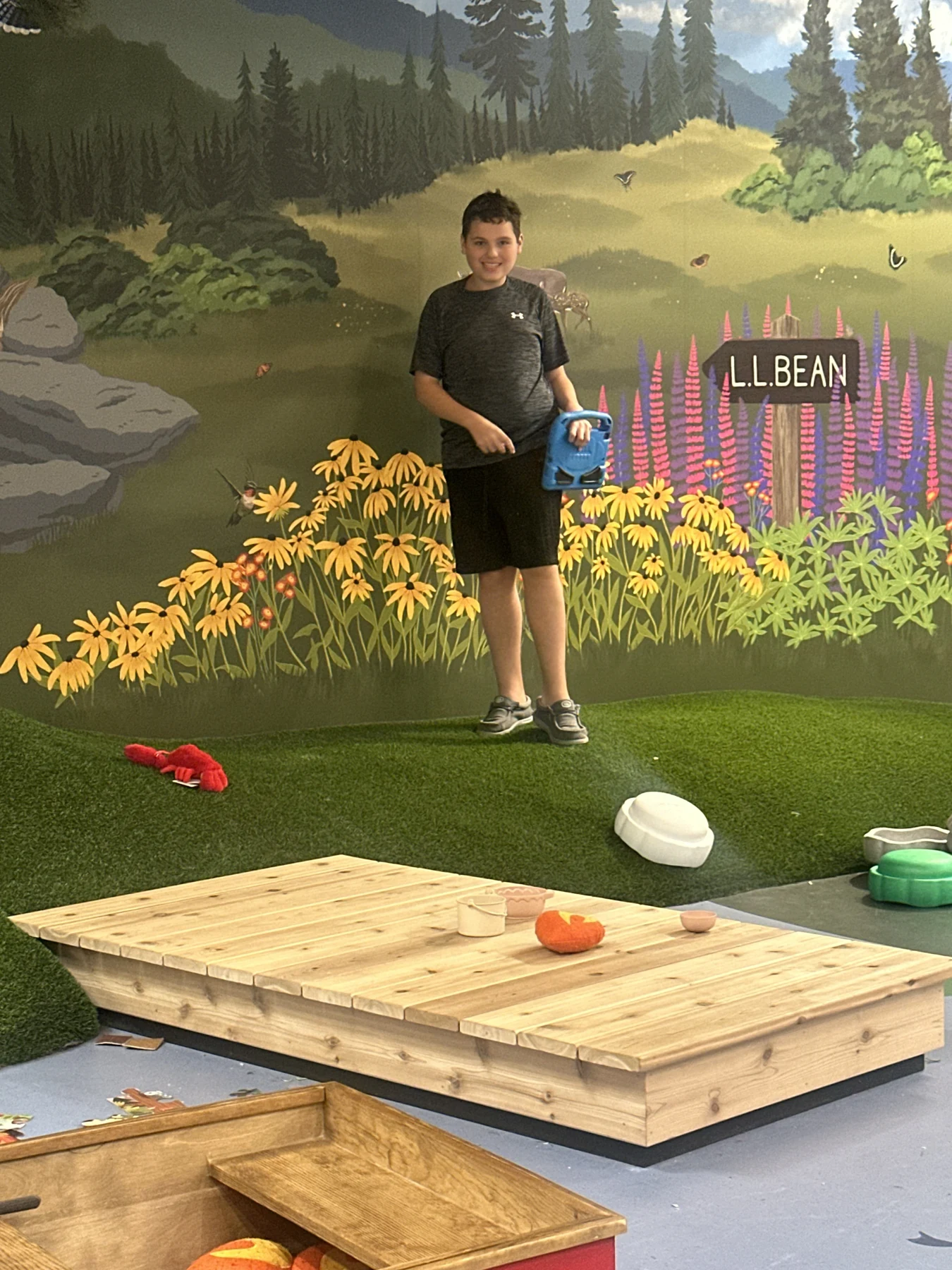 A family games stop at L.L.Bean in Freeport