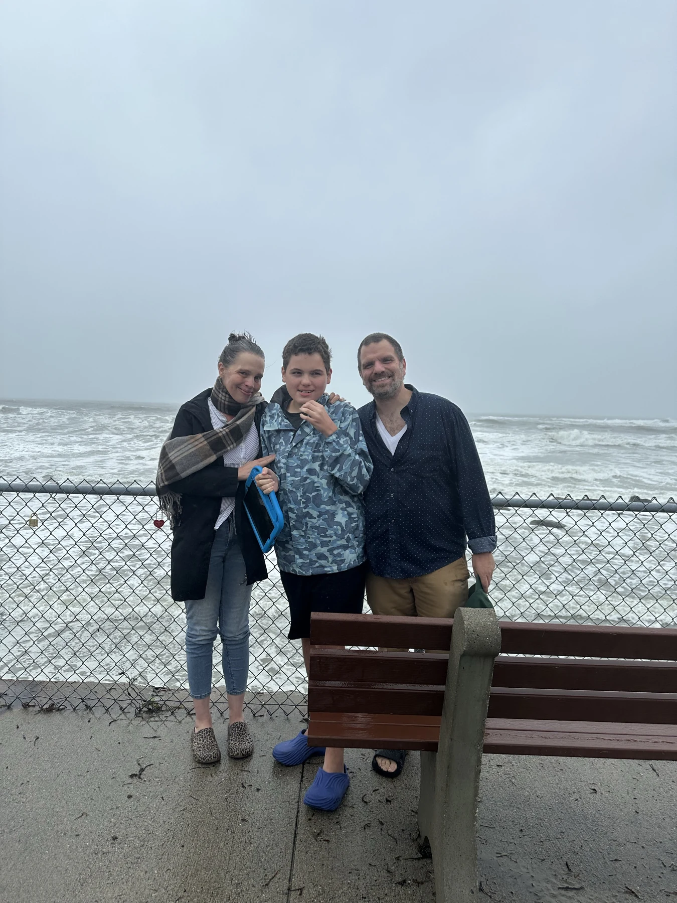 The family beside the sea at Wells Beach