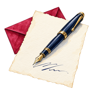 Watercolor of a journal and pen, representing original photography and story assets made for a brand’s own channels.