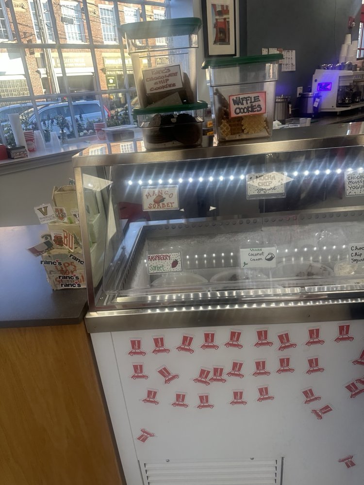 The window-side portion of the Rancatore's ice cream counter