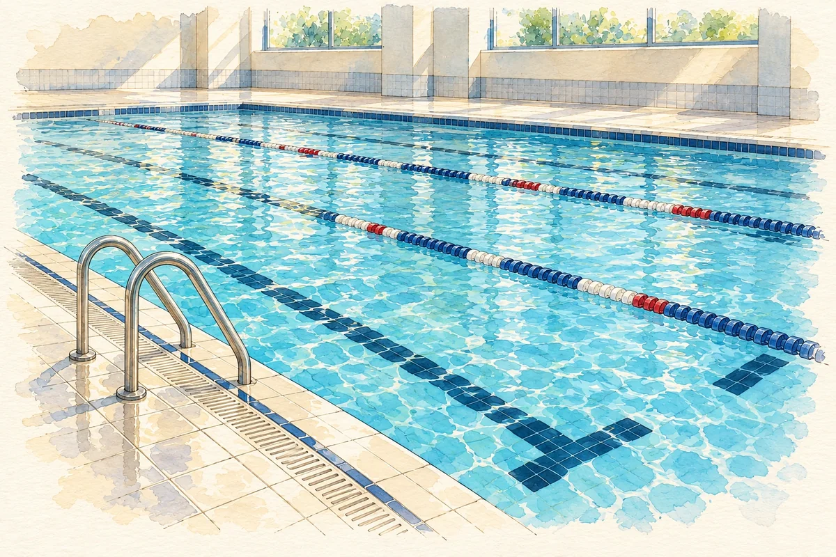 Illustrated indoor pool
